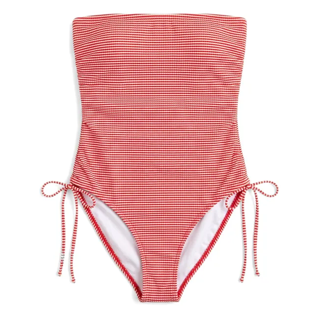 Maillot de Bain Rachel Rayé | Rouge cerise