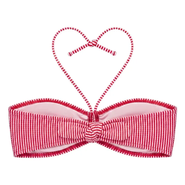 Haut de Maillot Abbie Rayé | Rouge cerise