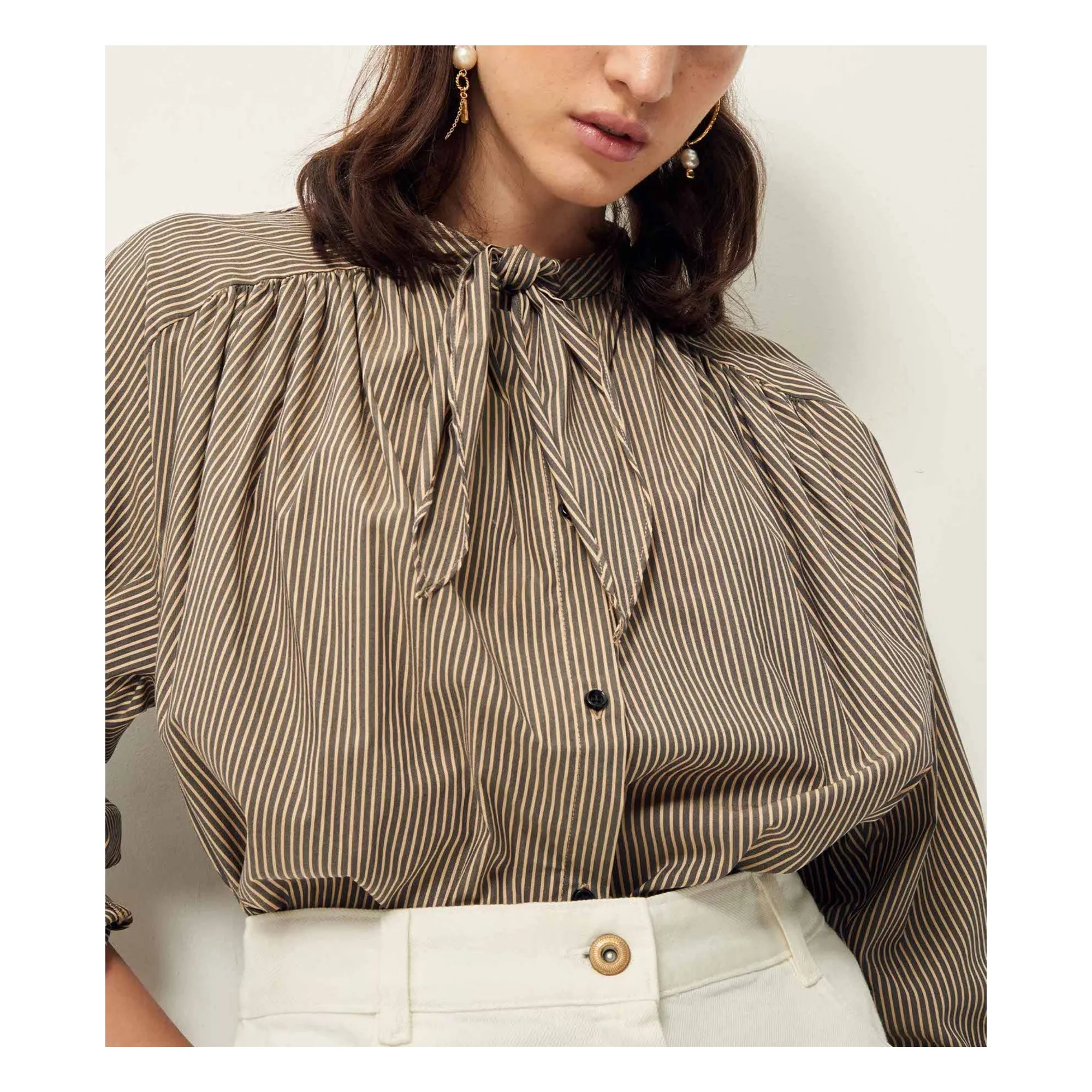 Sessùn Grey Joyce Stripes Blouse