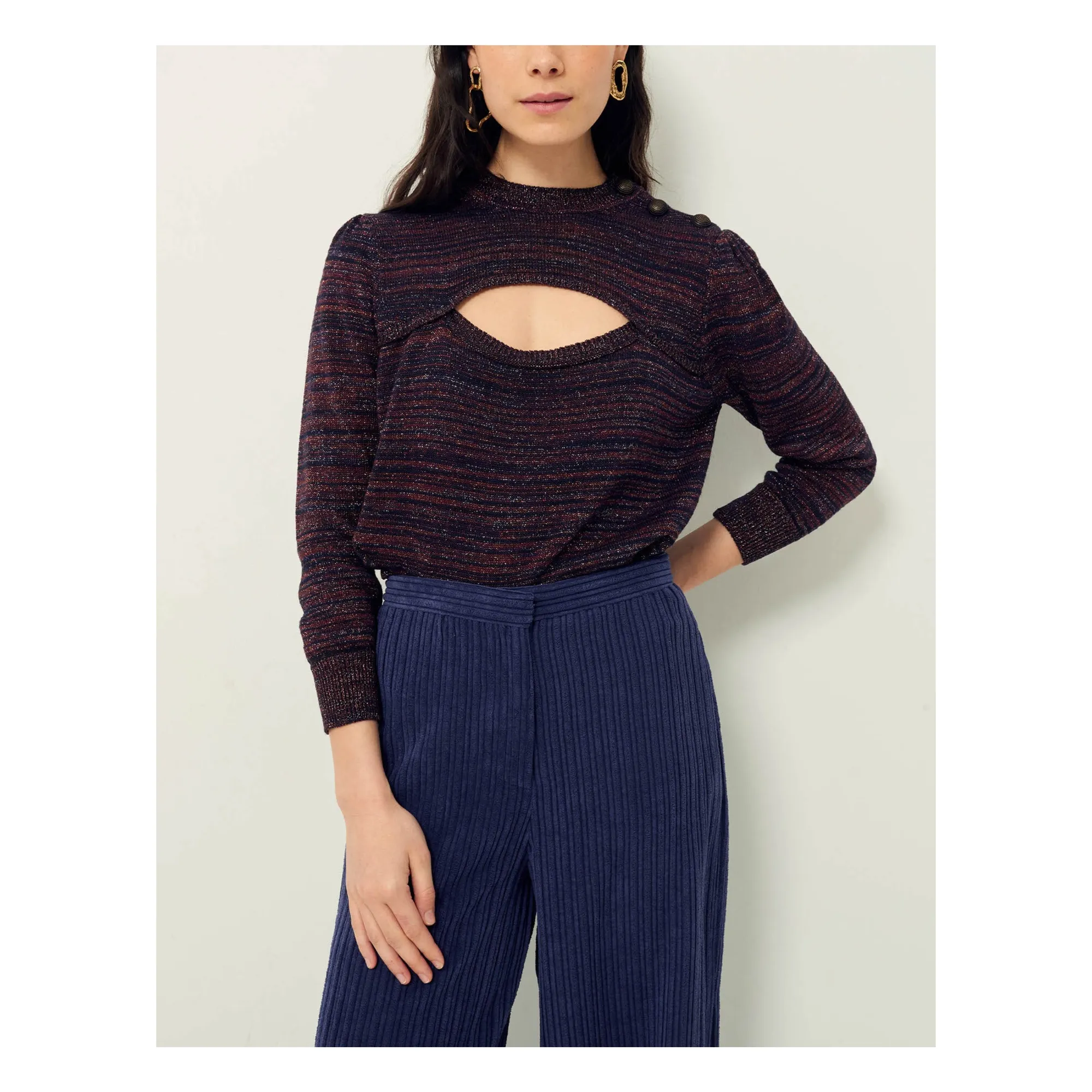Sessùn Navy Blue Baylaluz Metallic Sweater