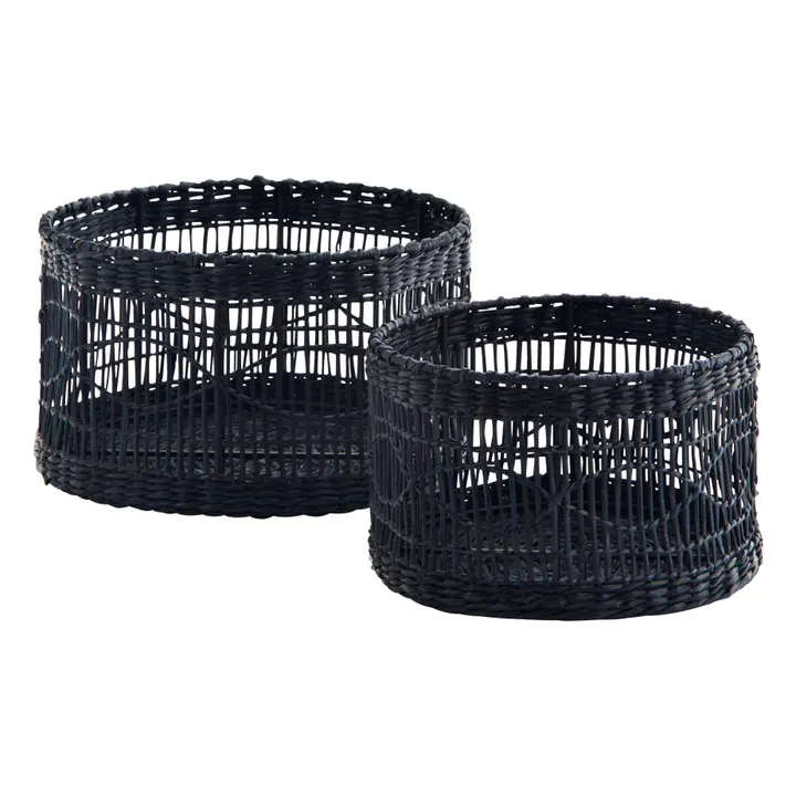 Cestas de junco de mar - Lote de 2 | Negro- Imagen del producto n°0