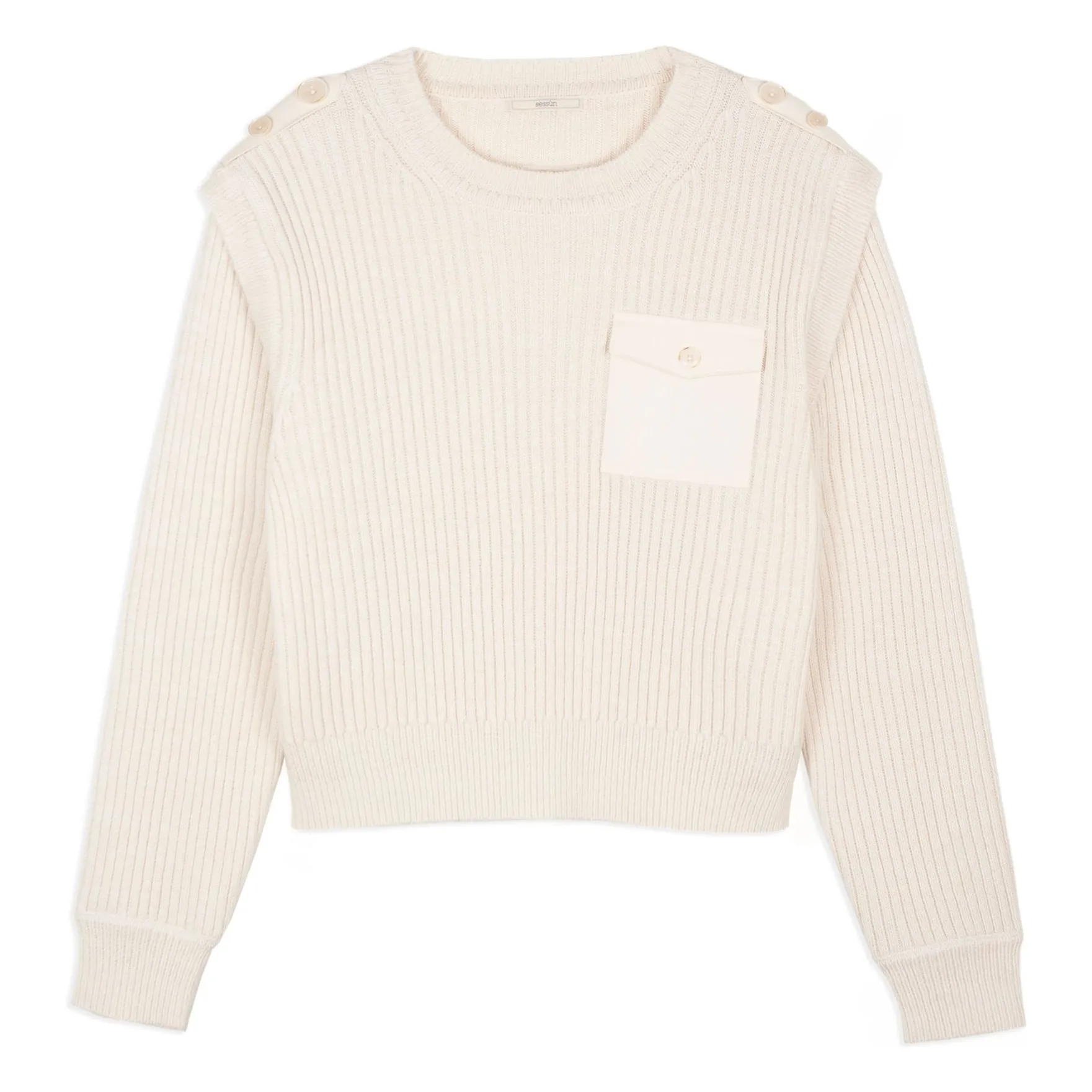 Sessùn Ecru Honorius Organic Wool And Cotton Sweater