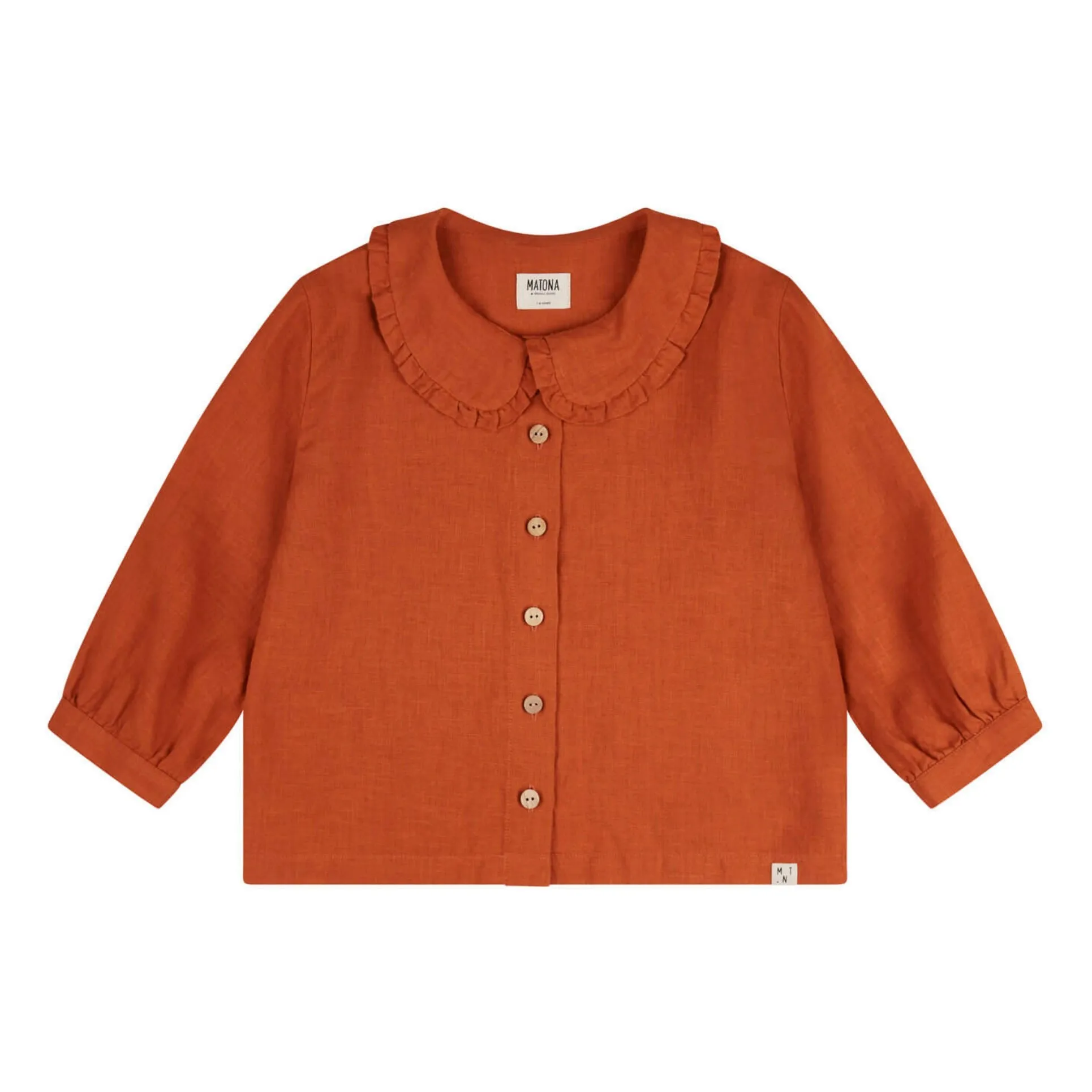 Matona Orange Linen Blouse