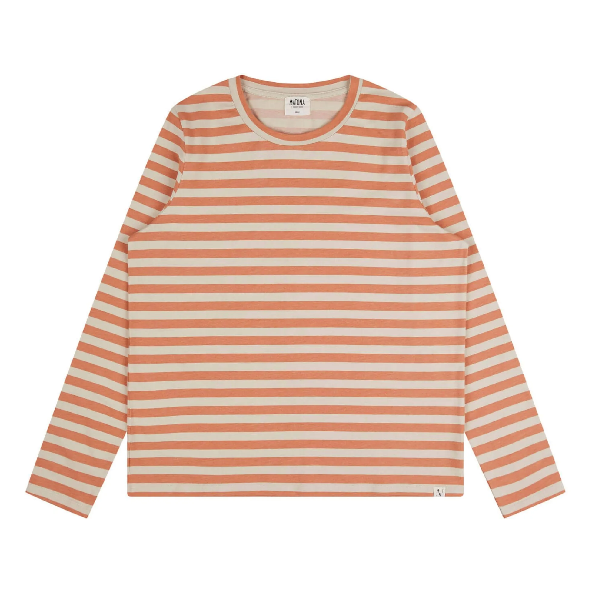 Matona Ecru Striped Crew Neck T-Shirt