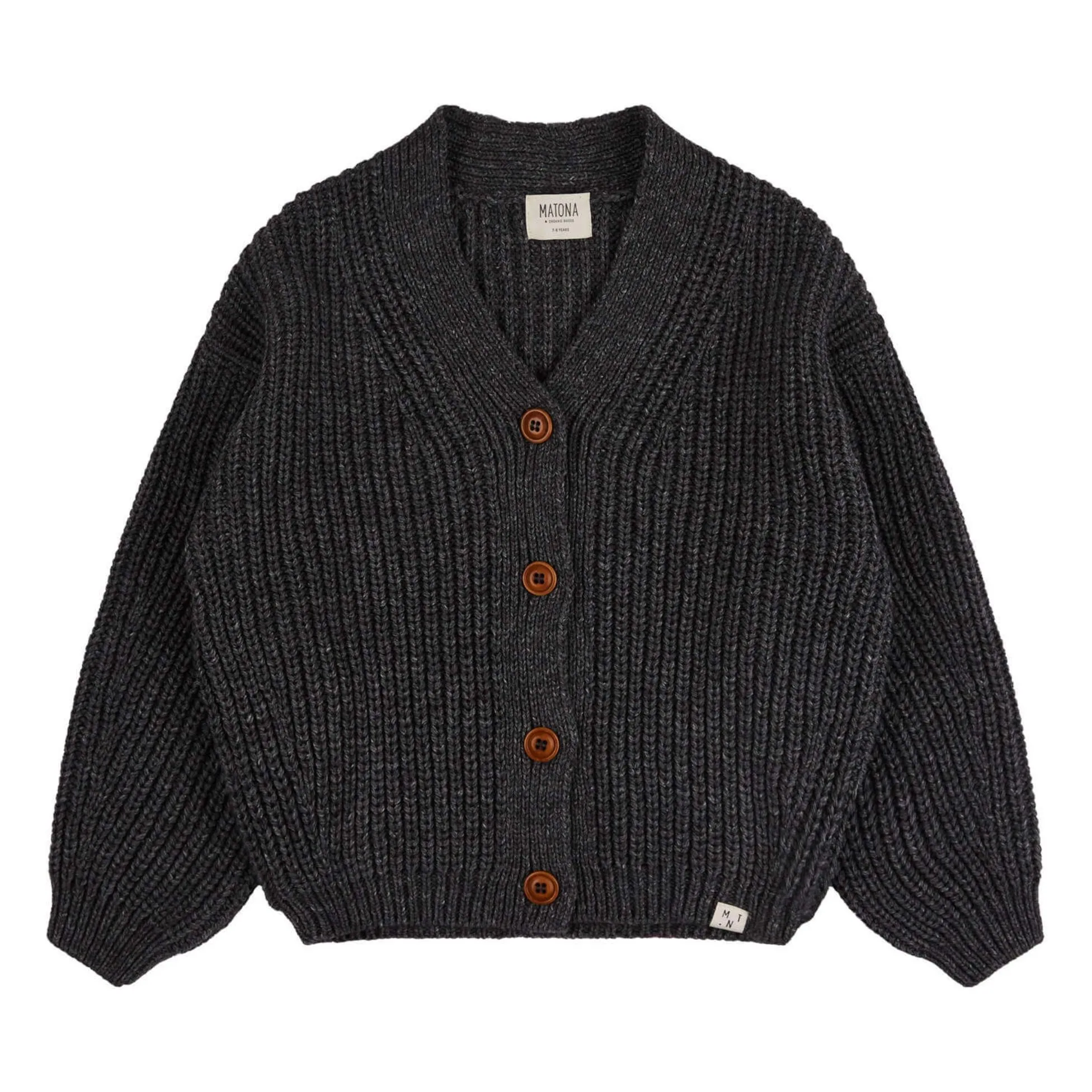 Matona Charcoal Grey Wool Cardigan