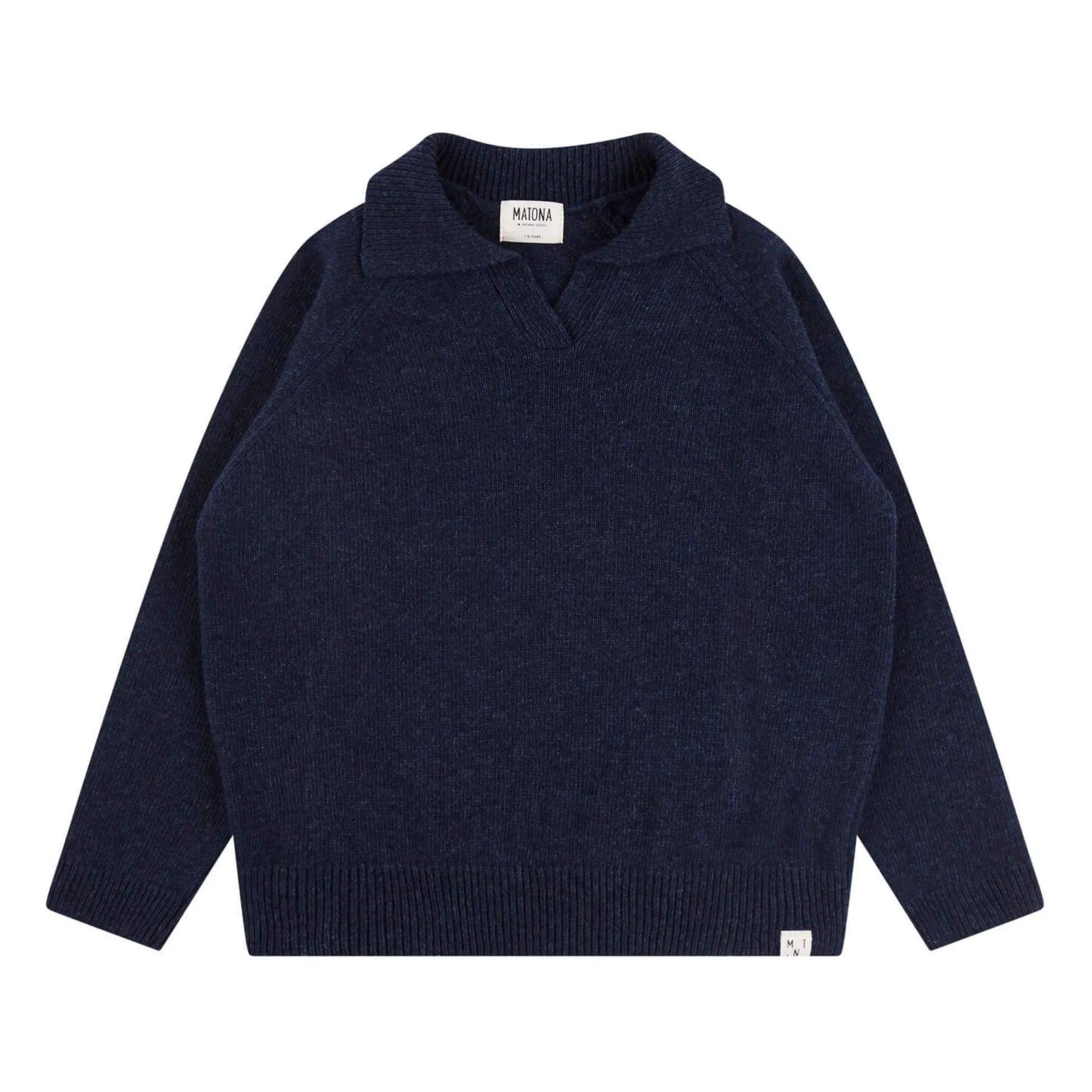 Matona Navy Blue Polo Neck Sweater