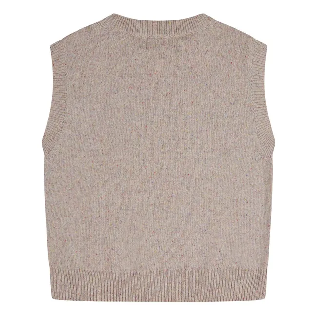 Ärmelloser Pullover aus Wolle | Beige