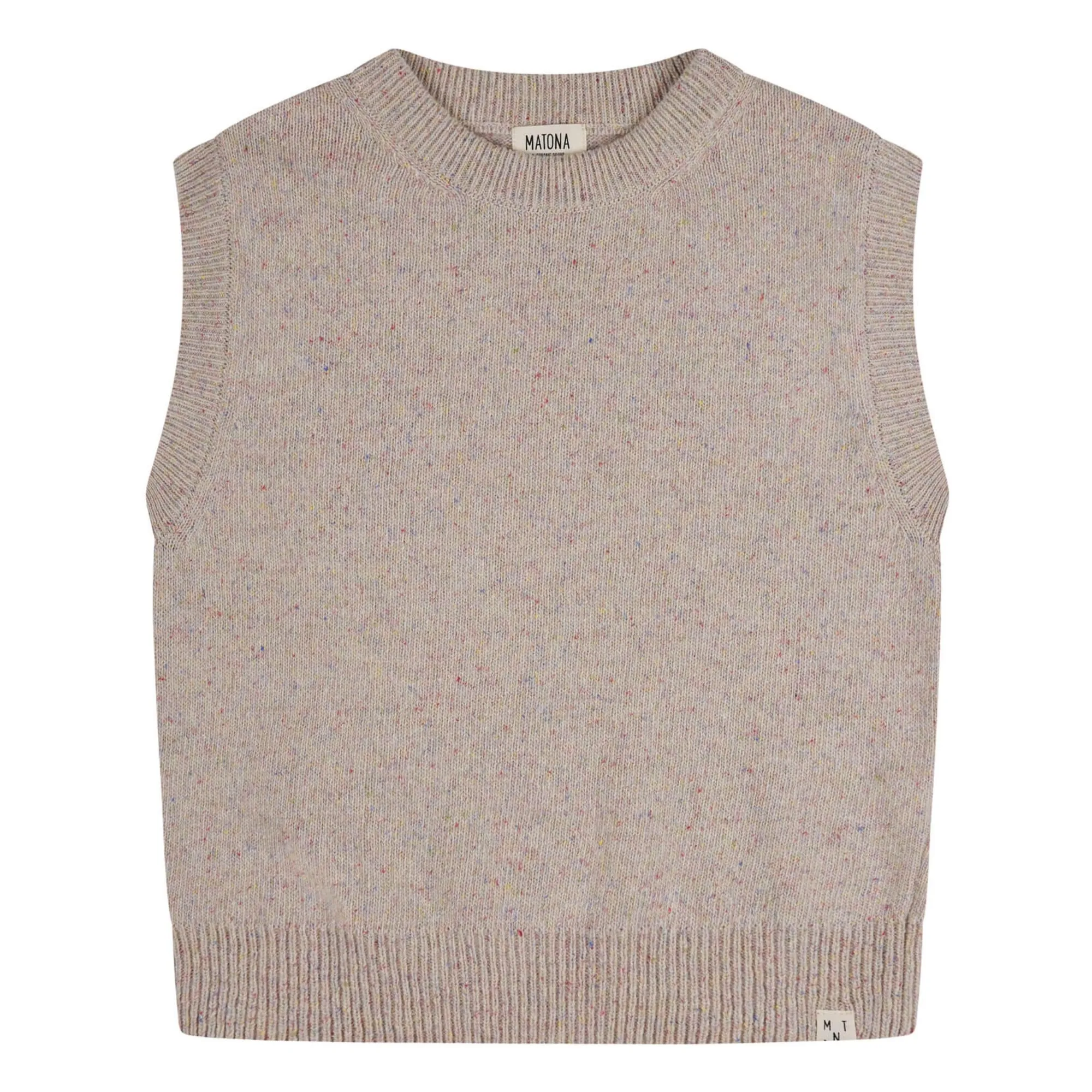 Matona Beige Sleeveless Wool Sweater