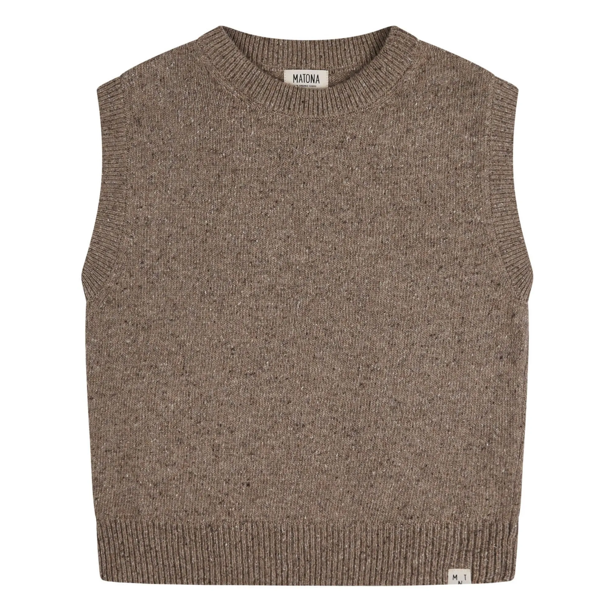 Matona Brown Sleeveless Wool Sweater