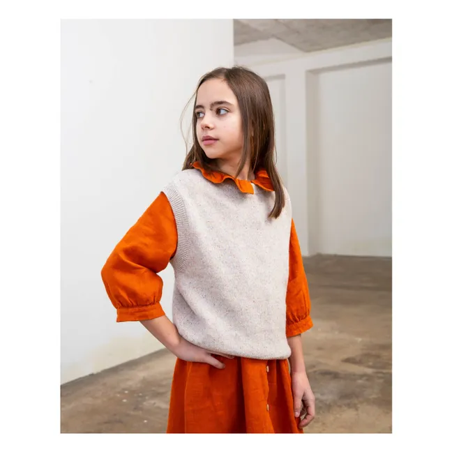 Ärmelloser Pullover aus Wolle | Beige