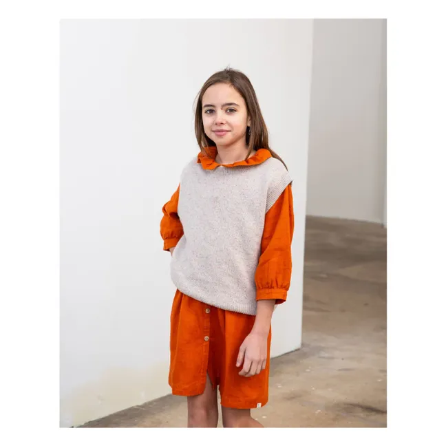 Ärmelloser Pullover aus Wolle | Beige