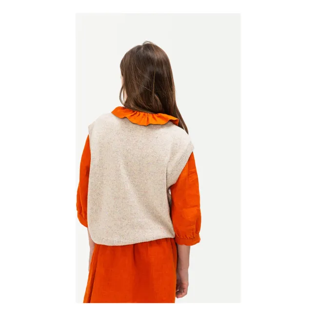 Ärmelloser Pullover aus Wolle | Beige