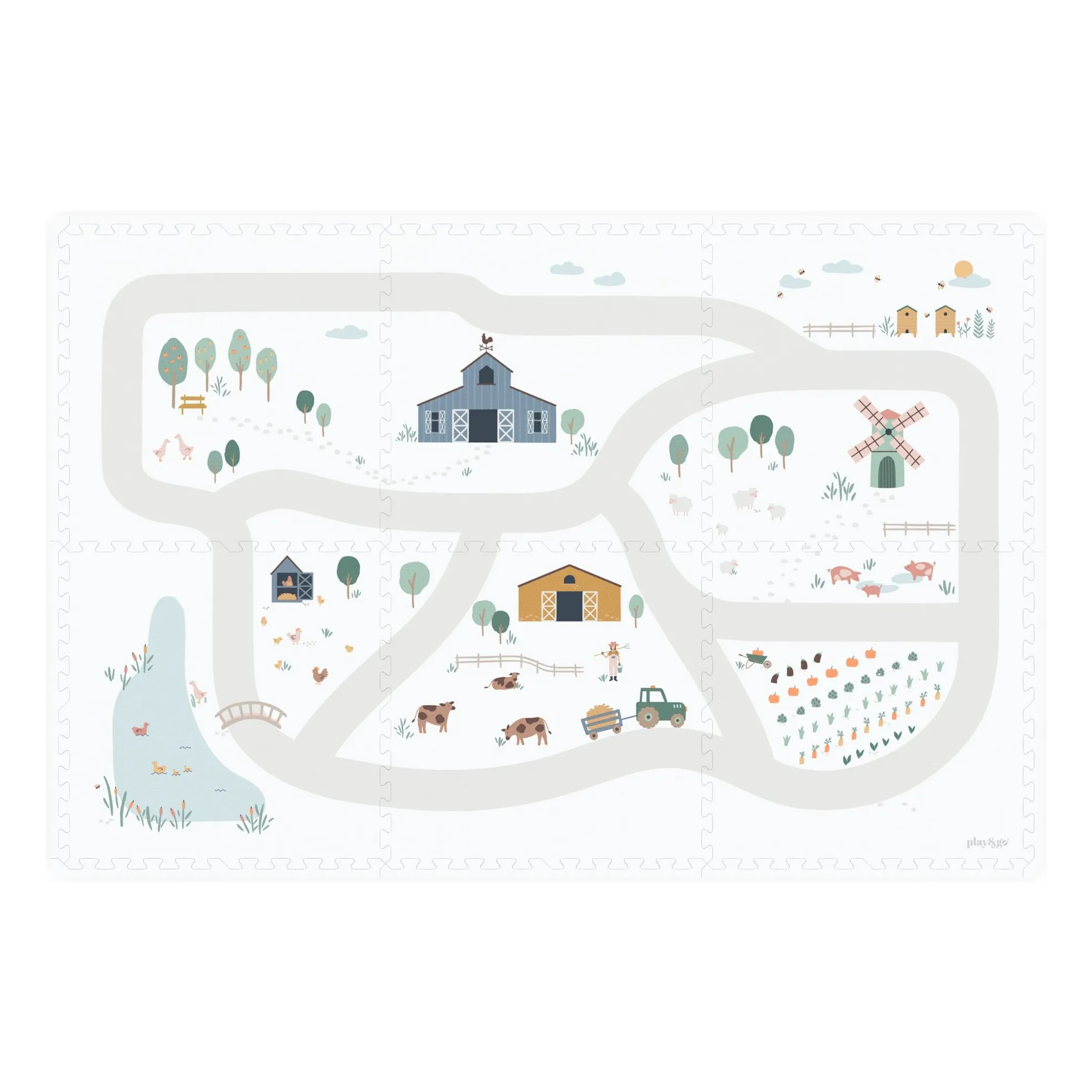 Play And Go Multicoloured Tiloo Modular Playmat - Farm