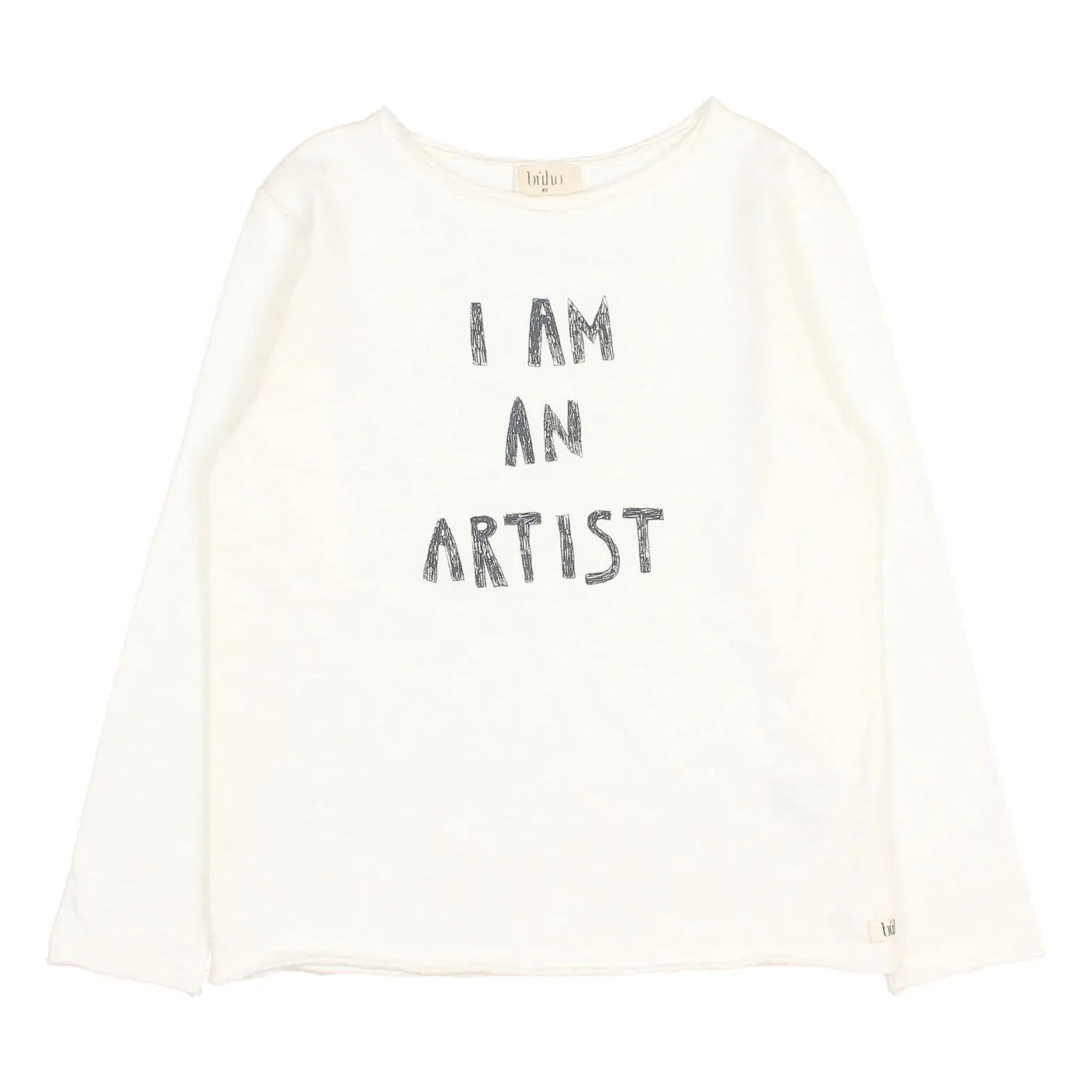 Búho - T-shirt Manches Longues Coton Bio - Ecru - 3 ans