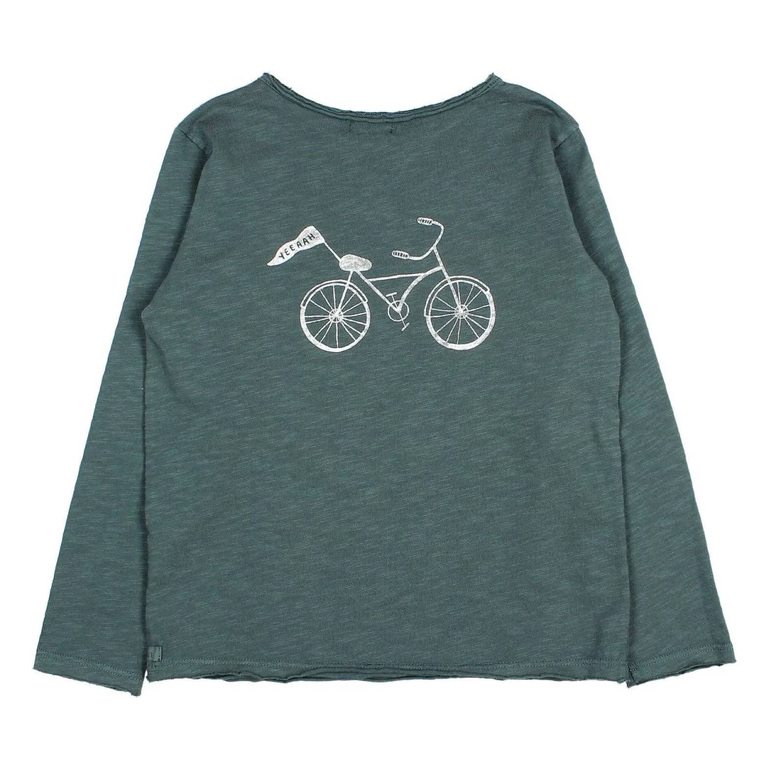 Búho - T-shirt manches longues - Coton - Vert sapin - 3 ans
