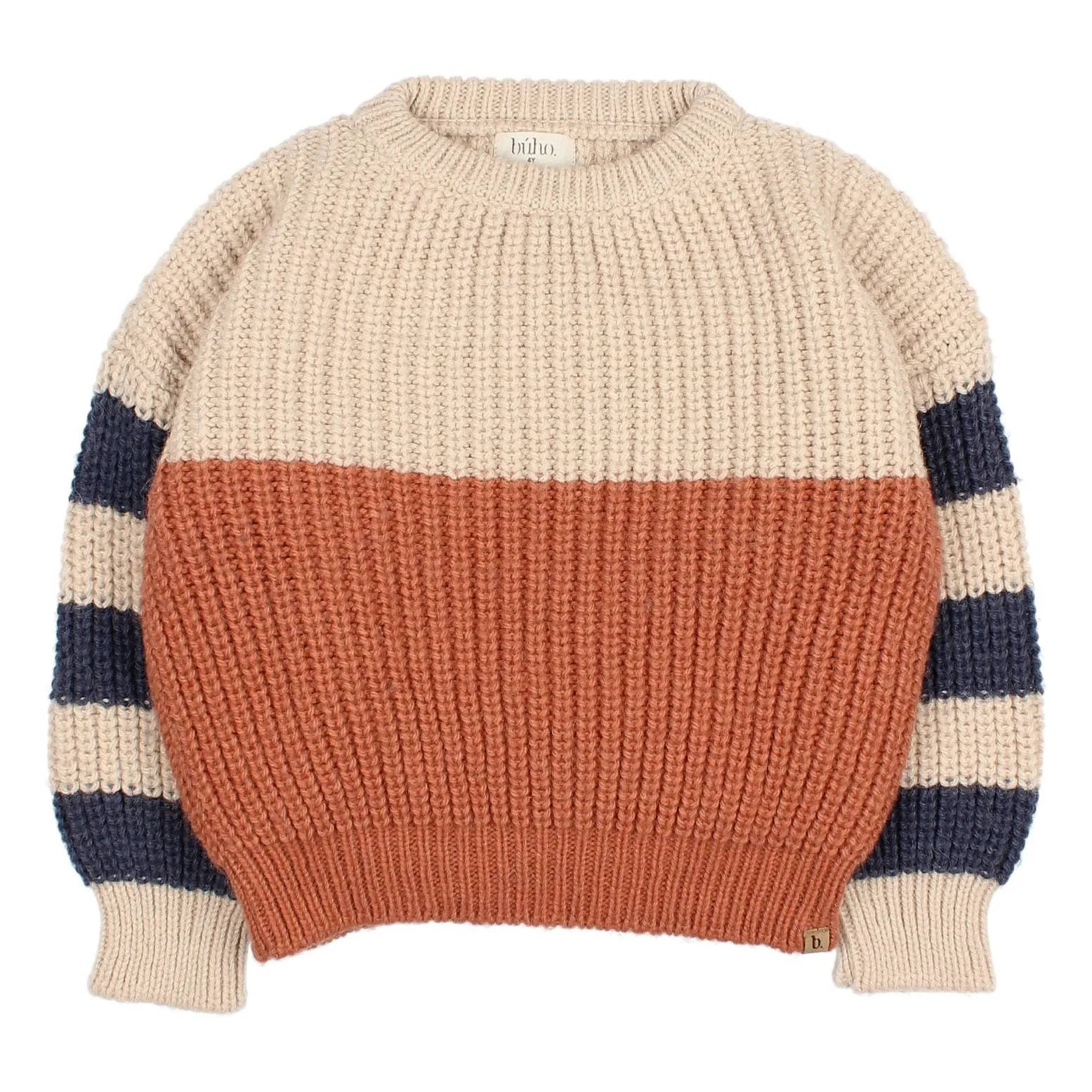 Búho Terracotta Striped Bands Sweater