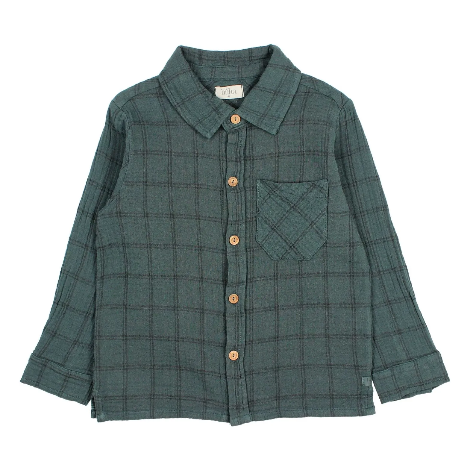 Búho Chrome Green Mountain Cotton Gauze Shirt