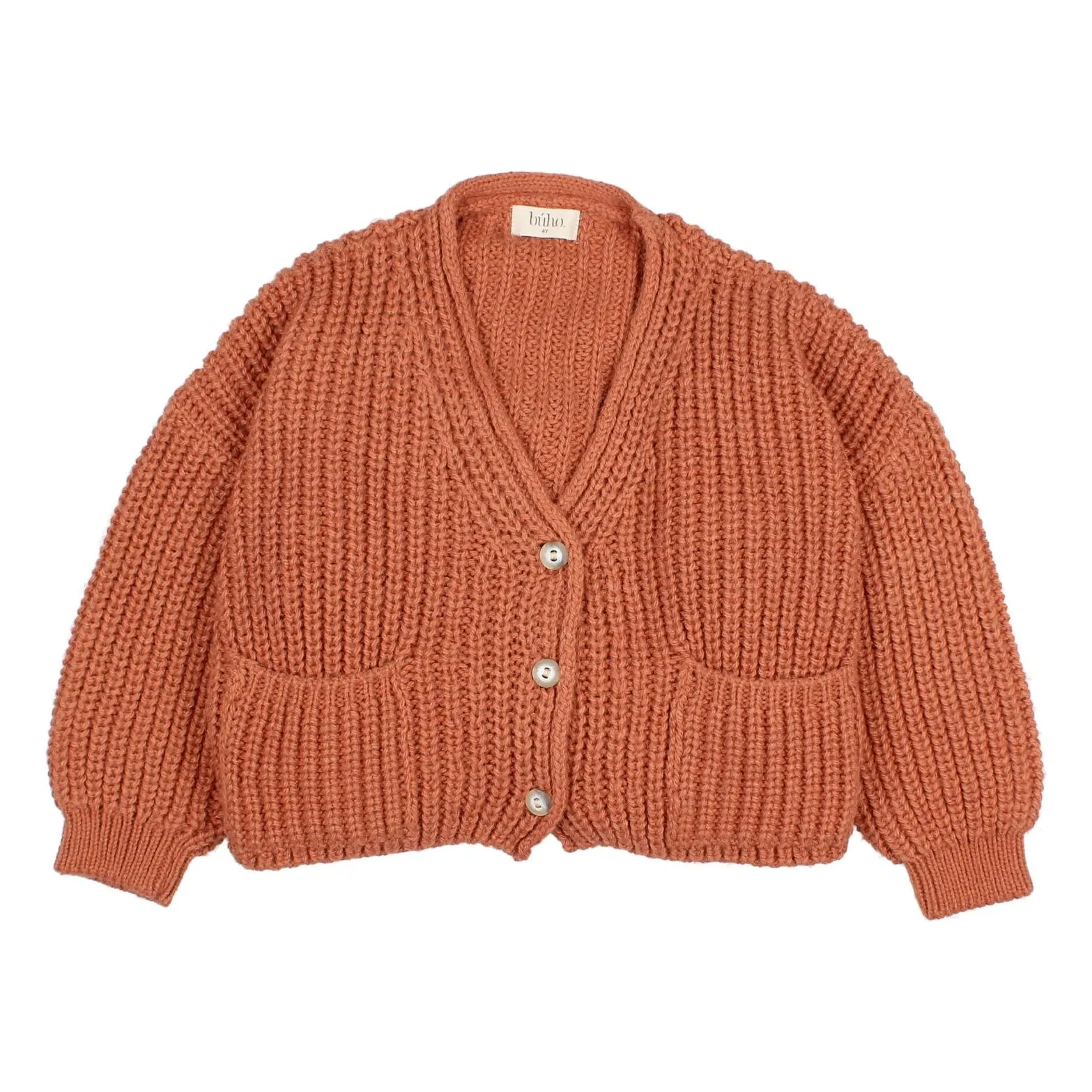 Búho - Gilet Fille - 3 ans - Terracotta - Tricot Doux