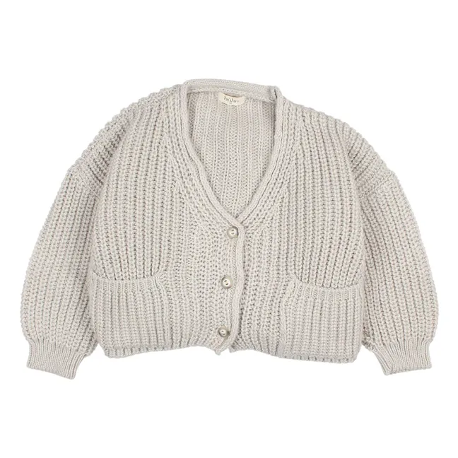 Cardigan Bolsillos | Gris Claro