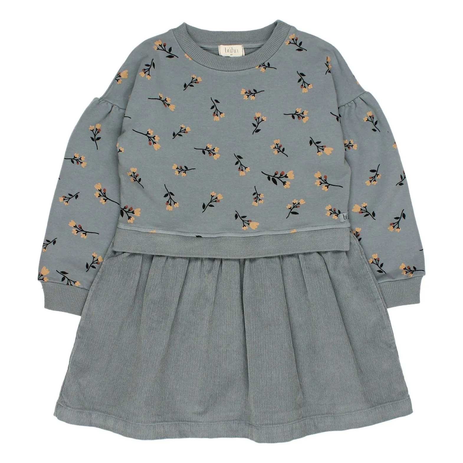 Búho - Robe - Fille - Velours - Gris - 3 ans
