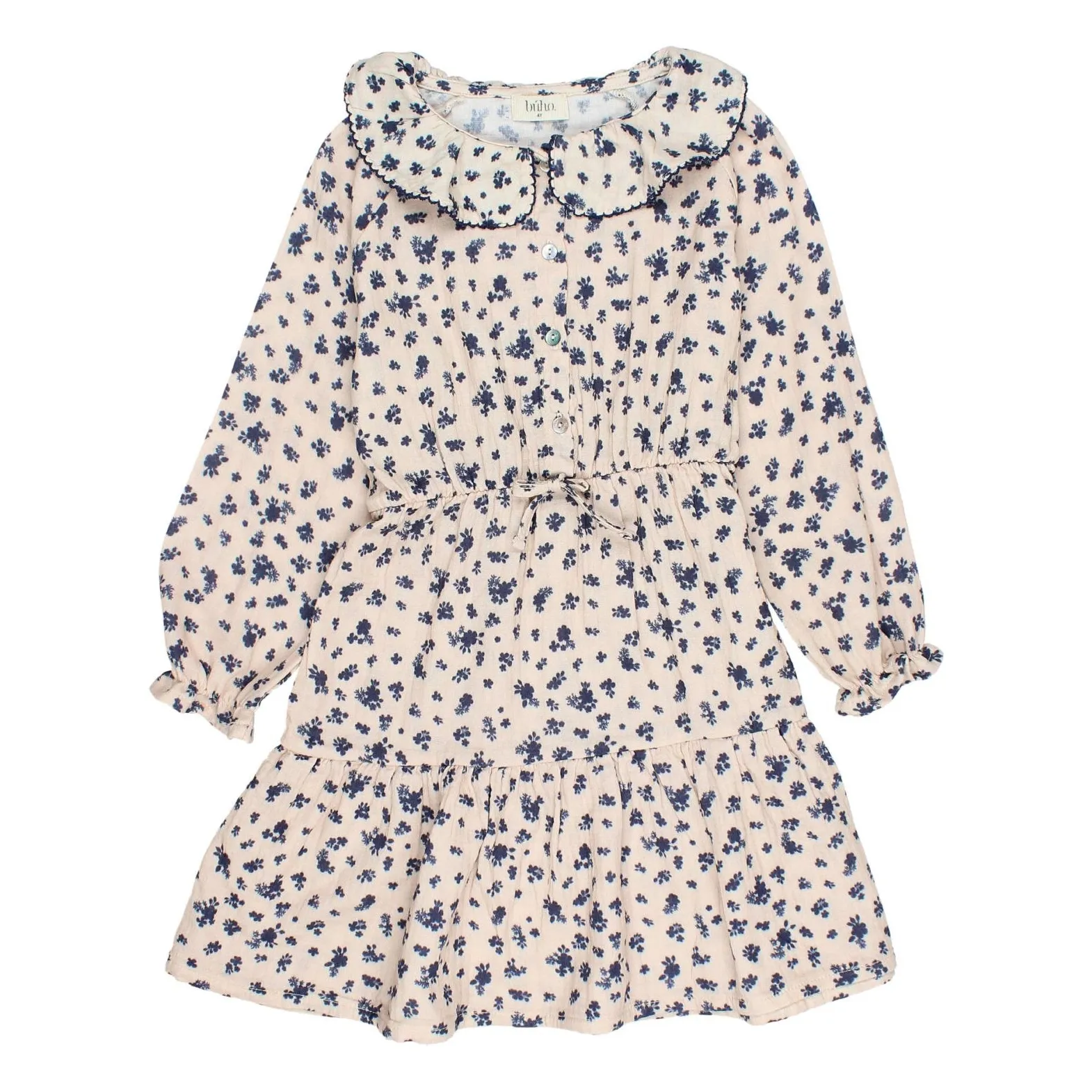 Búho Pale Pink Cotton Gauze Cottage Dress