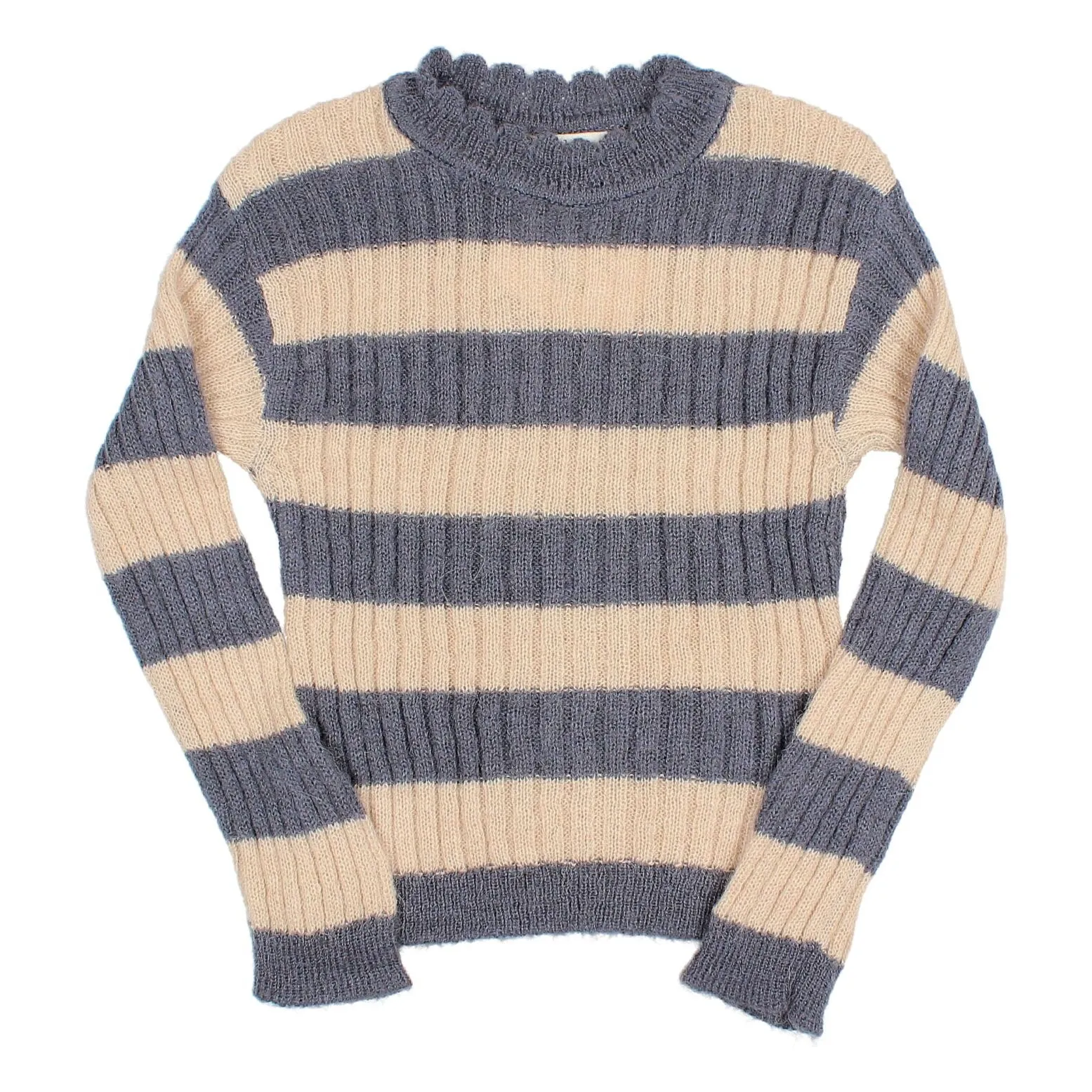 Búho Grey Blue Ribbed Sweater
