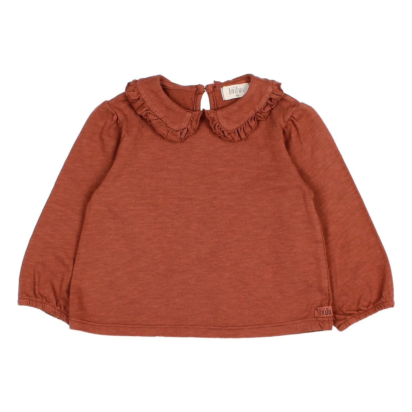 Búho - T-shirt manches longues - Coton - Brique - 9 mois
