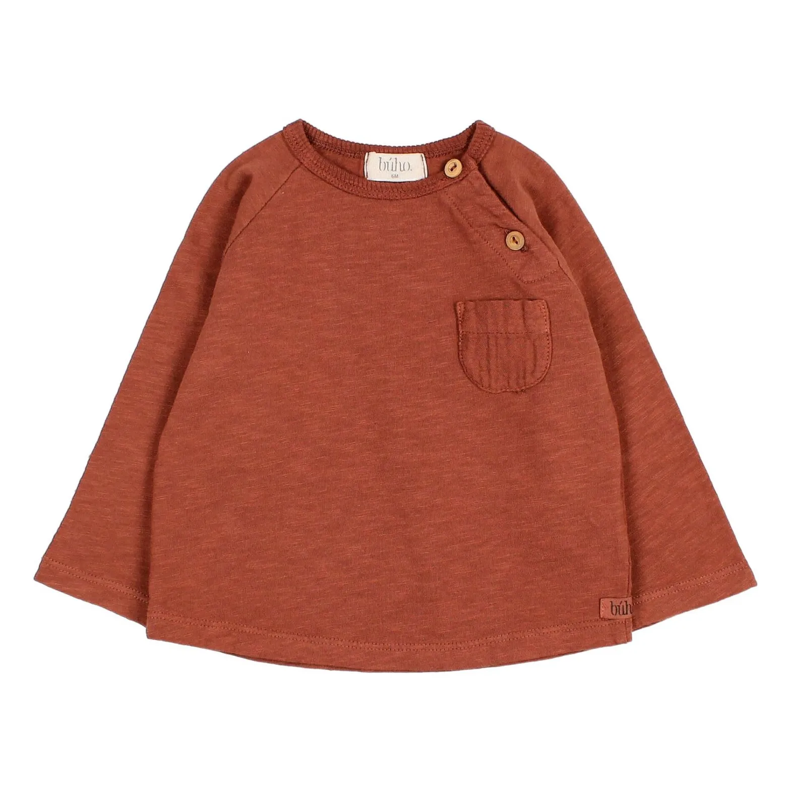 Búho Brick Red Baby Pocket T-Shirt
