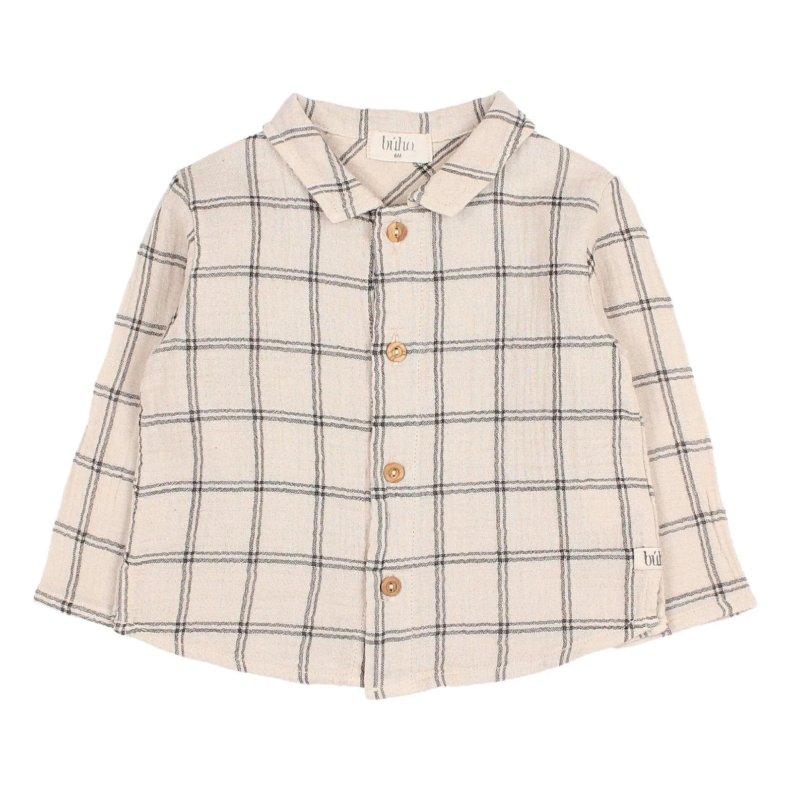 Búho Ecru Mountain Baby Cotton Gauze Shirt