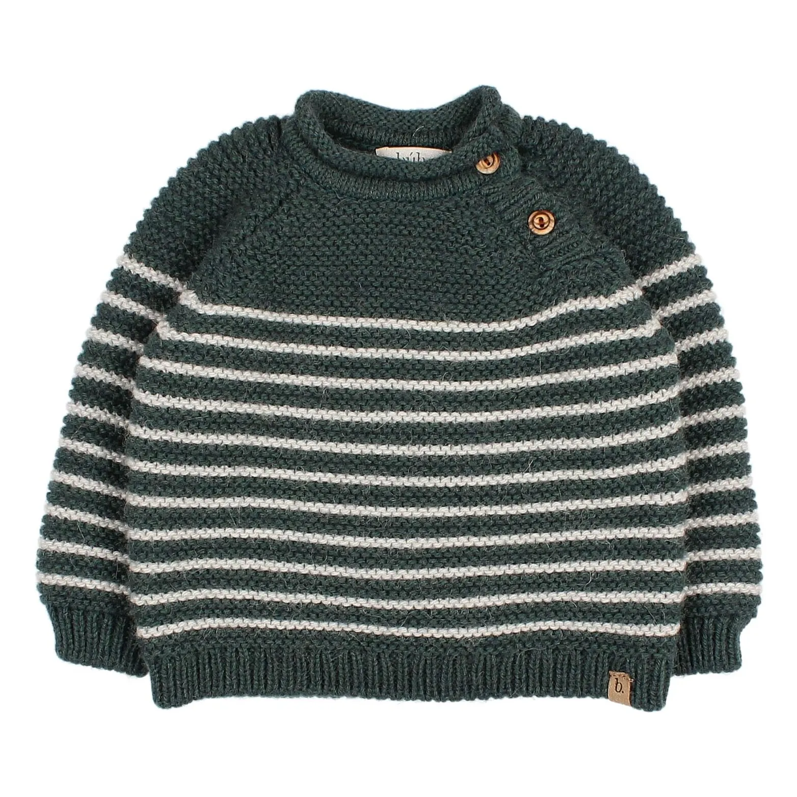 Búho Chrome Green Bretone Striped Sweater