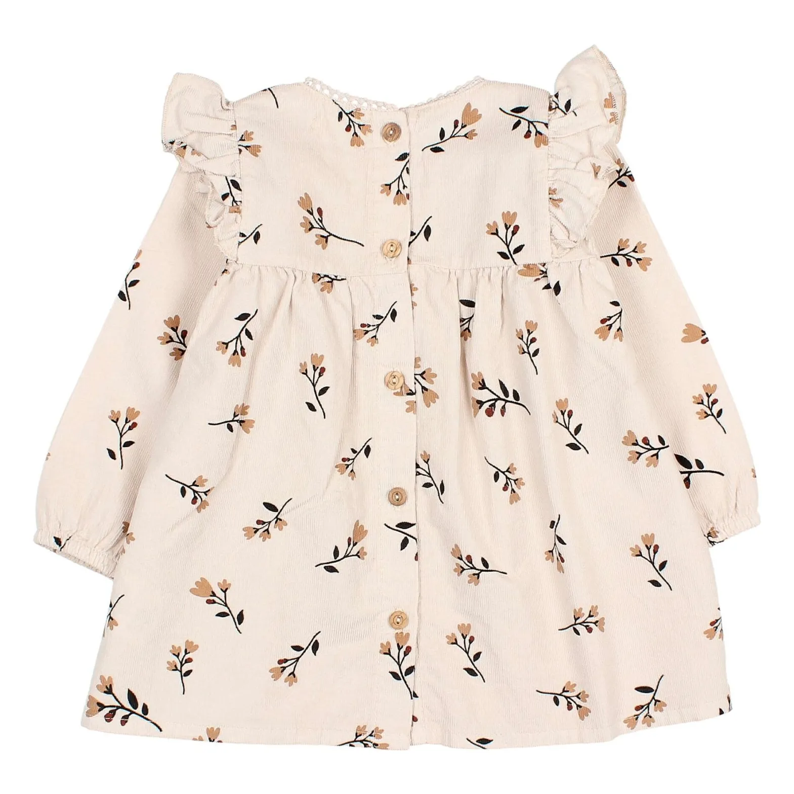 Robe Folk Velours Milleraies Bébé | Ecru- Image produit n°1