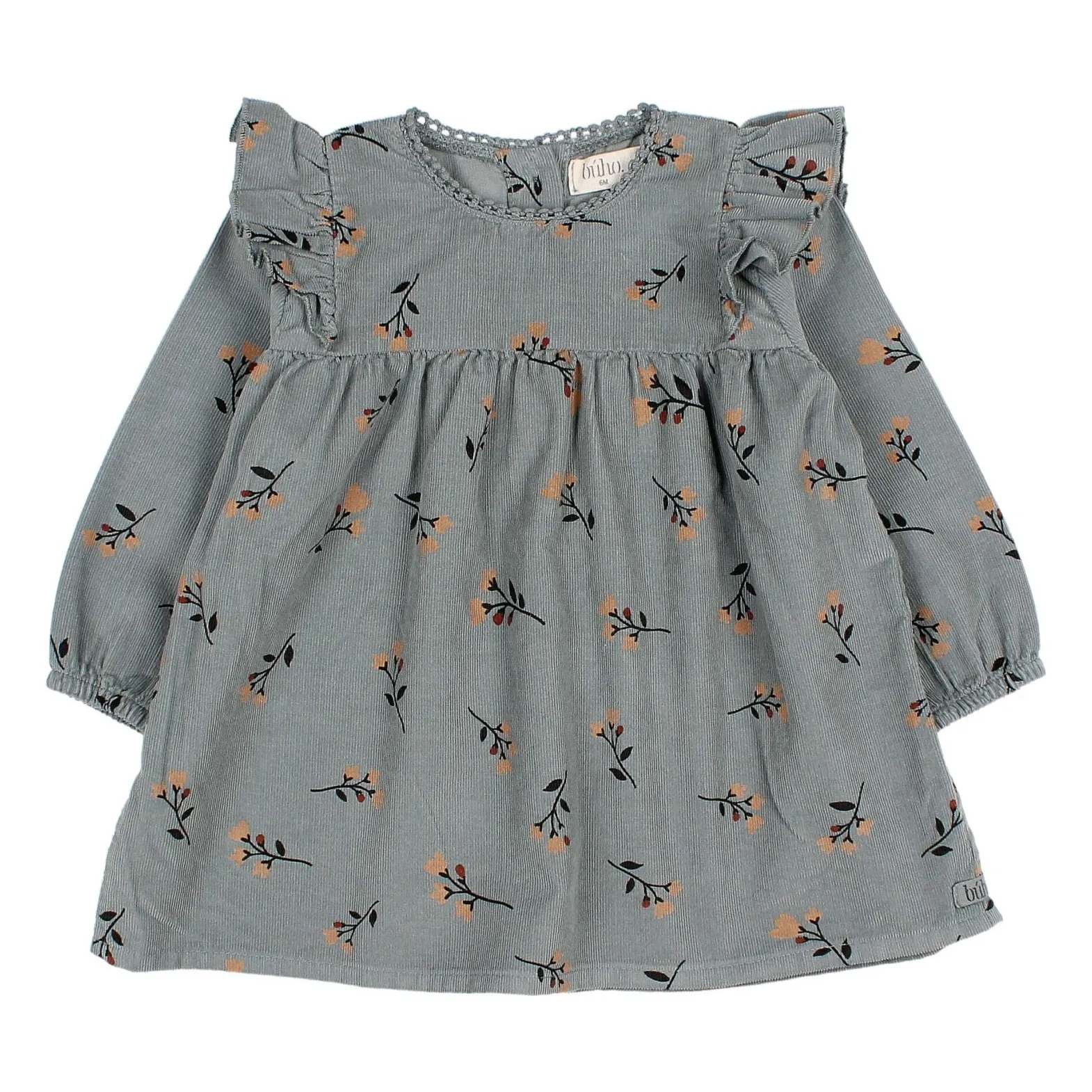 Búho - Robe Bébé Fille - Velours - Gris - 3 mois