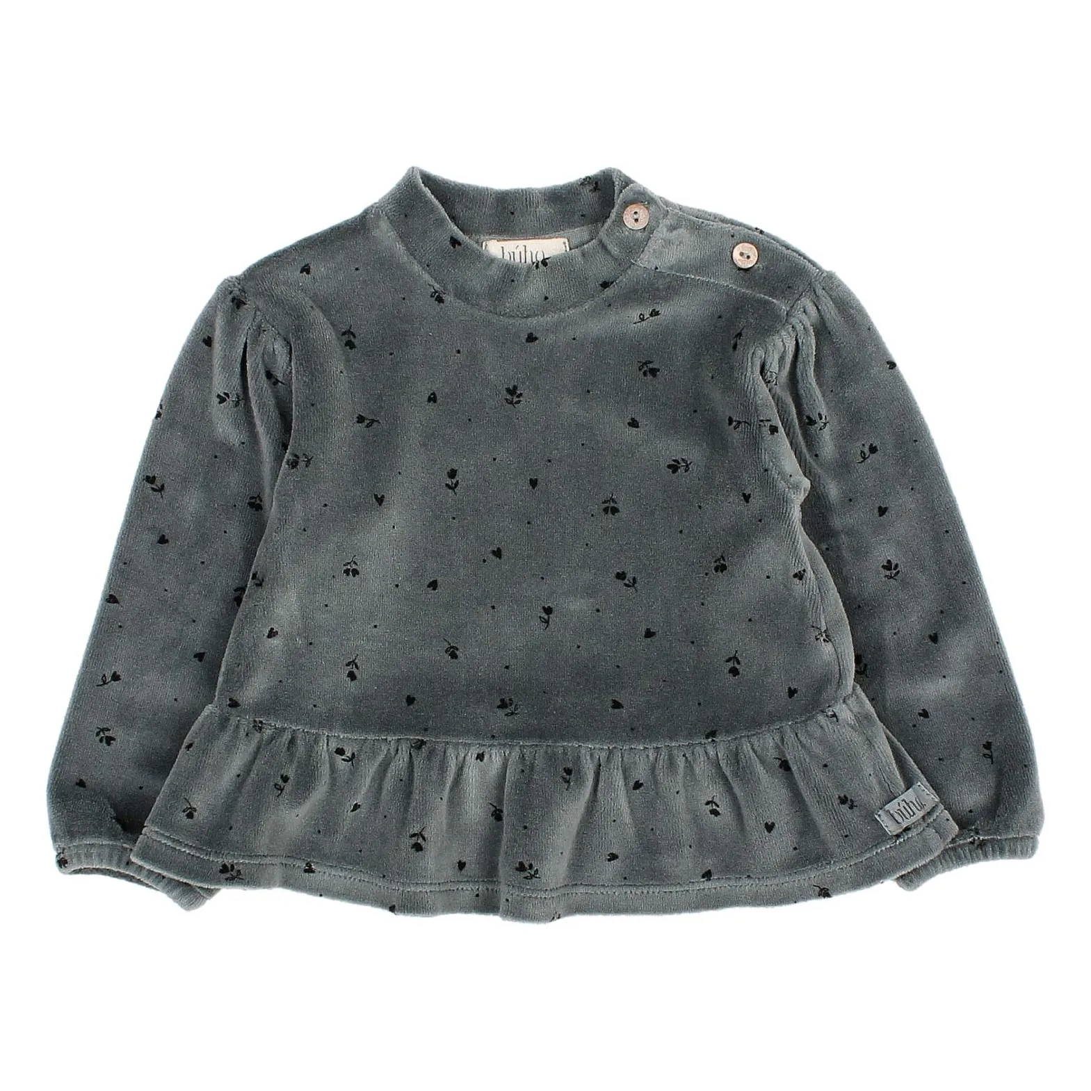 Búho - Pull - Fille - Velours - Gris - 6 mois
