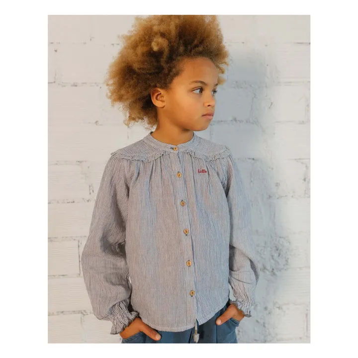 Blue Vines Breezy Gauze Blouse