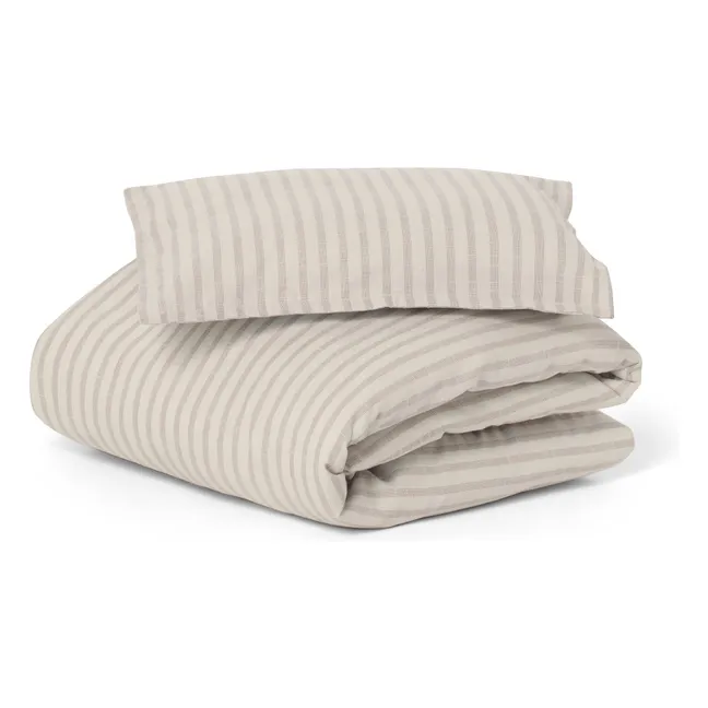 Stripe bed linen set | Beige
