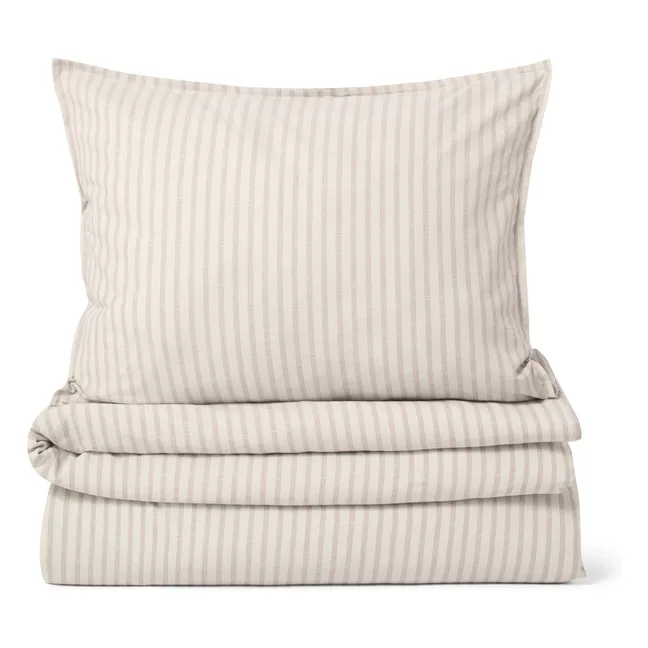 Stripe bed linen set | Beige