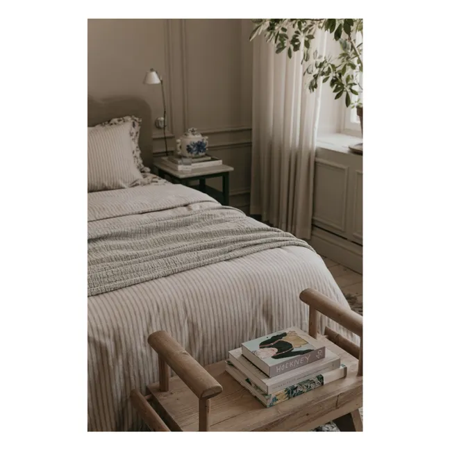 Stripe bed linen set | Beige