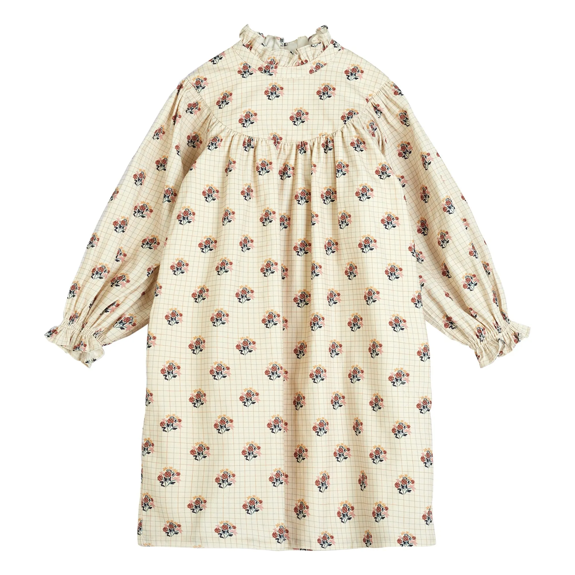 C'era Una Volta Off White Kaya Floral Corduroy Dress