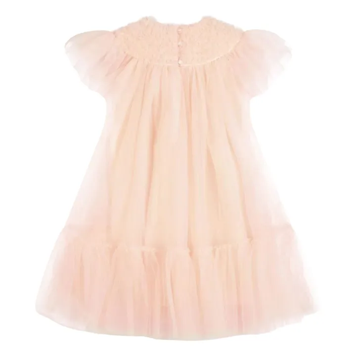 Robe Carla Smockée en Tulle | Crème- Image produit n°3