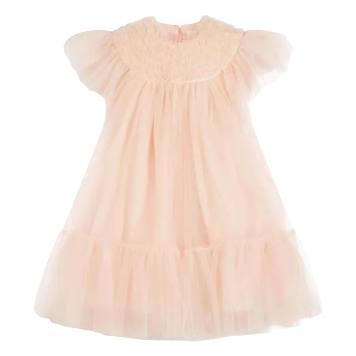 Robe Carla Smockée en Tulle | Crème- Image produit n°0
