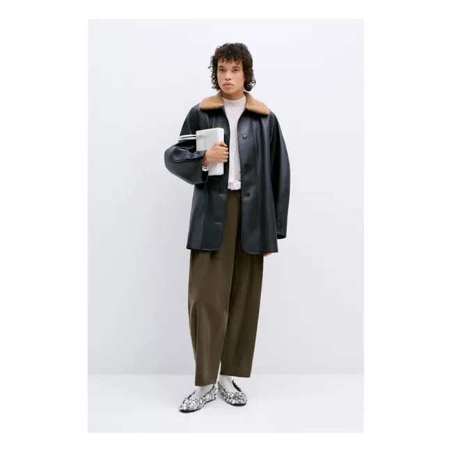 Pantaloni larghi in velluto | Verde militare