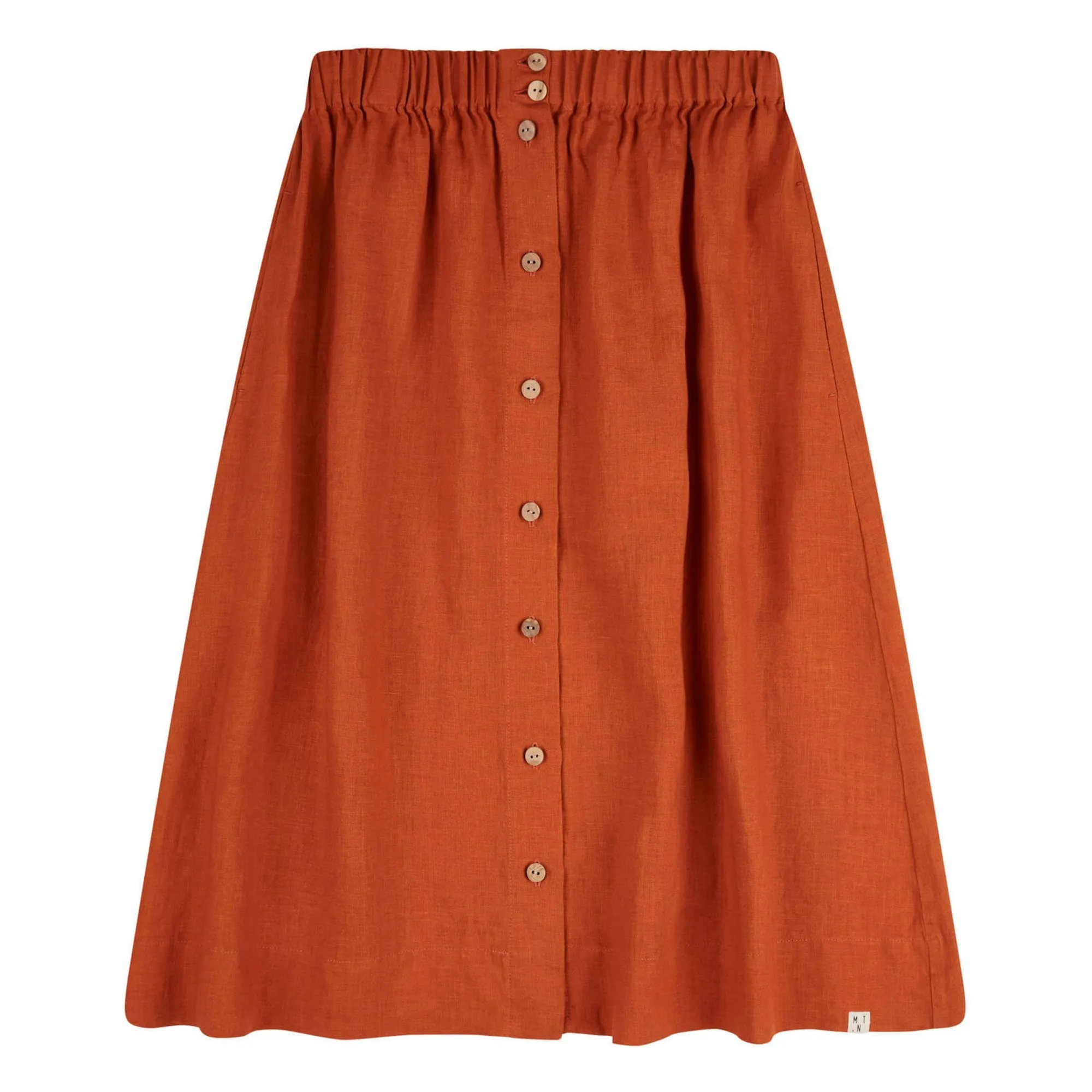 Matona Women's Corail Orange Linen Midi Skirt - Collection