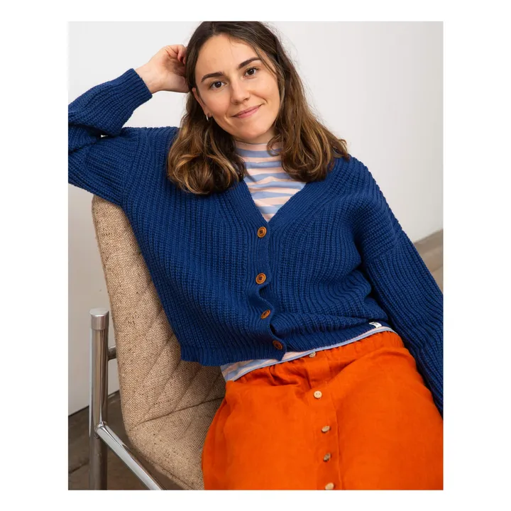 Cardigan Laine - Collection Femme | Bleu- Image produit n°2