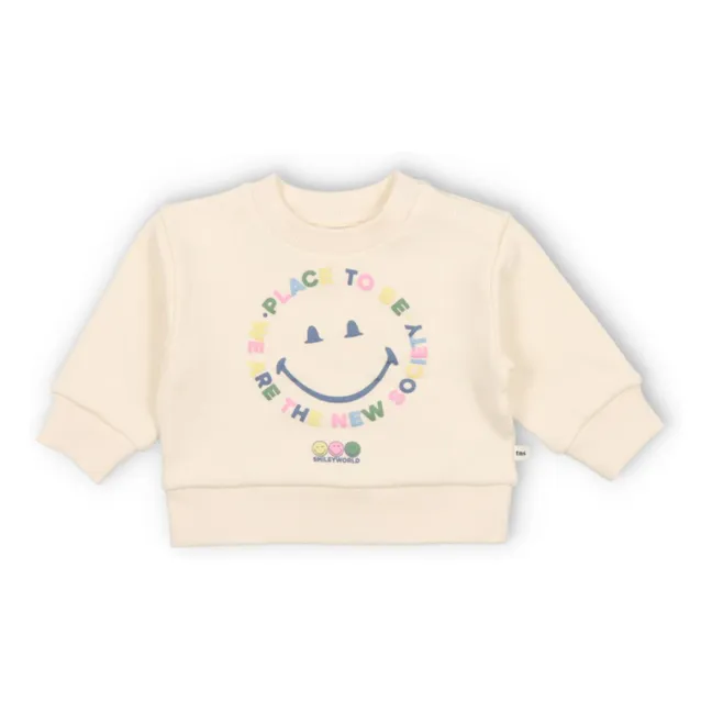 Sweatshirt Happy Place Baby | Cremefarben
