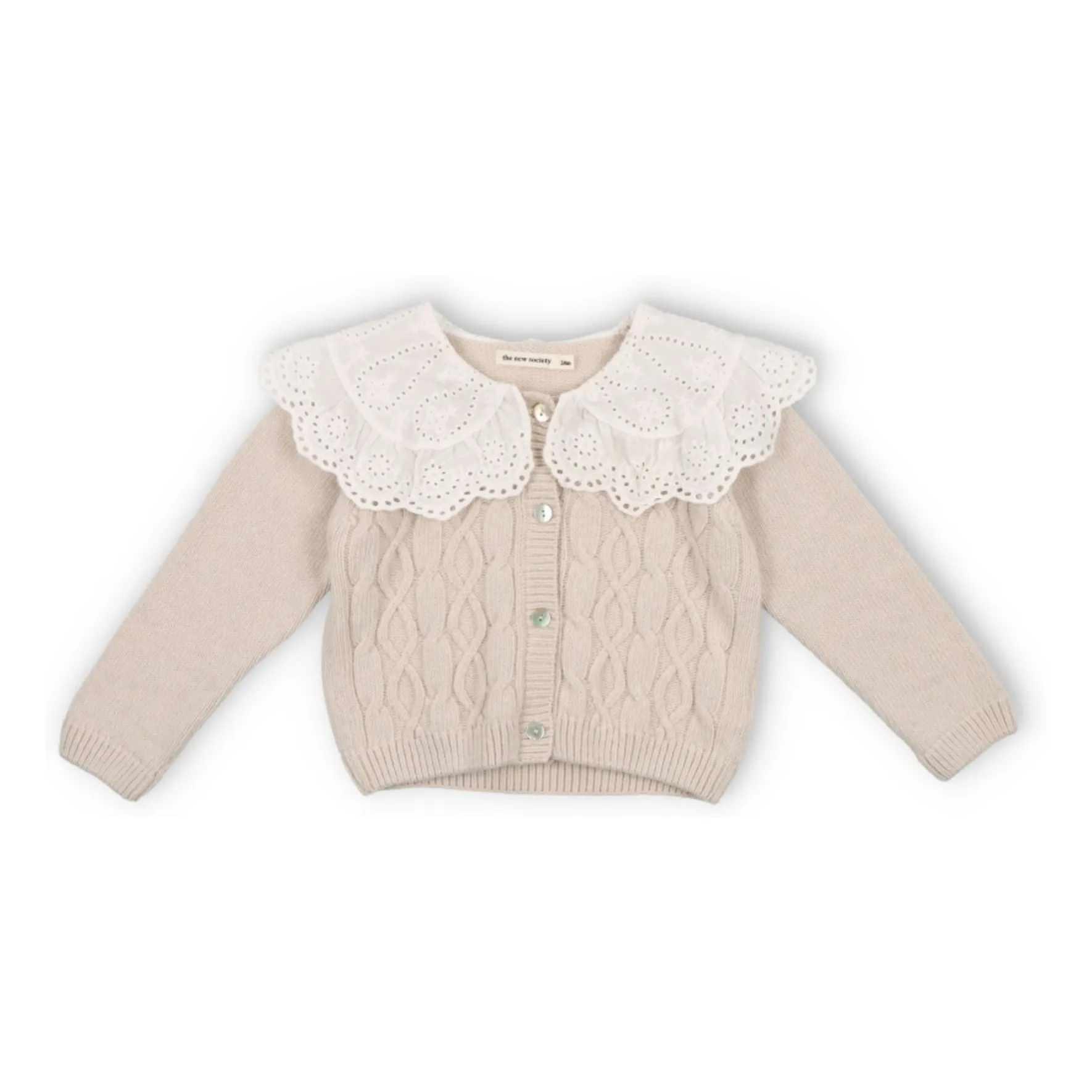 The New Society Ecru Reyjavik Cashmere And Wool Baby Cardigan