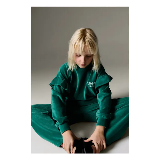 Sudadera de terciopelo orgánico Odense | Verde