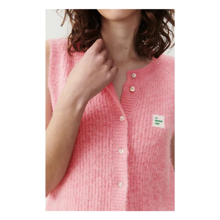 East Alpaca Sleeveless Vest | Marled pink- Product image n°6