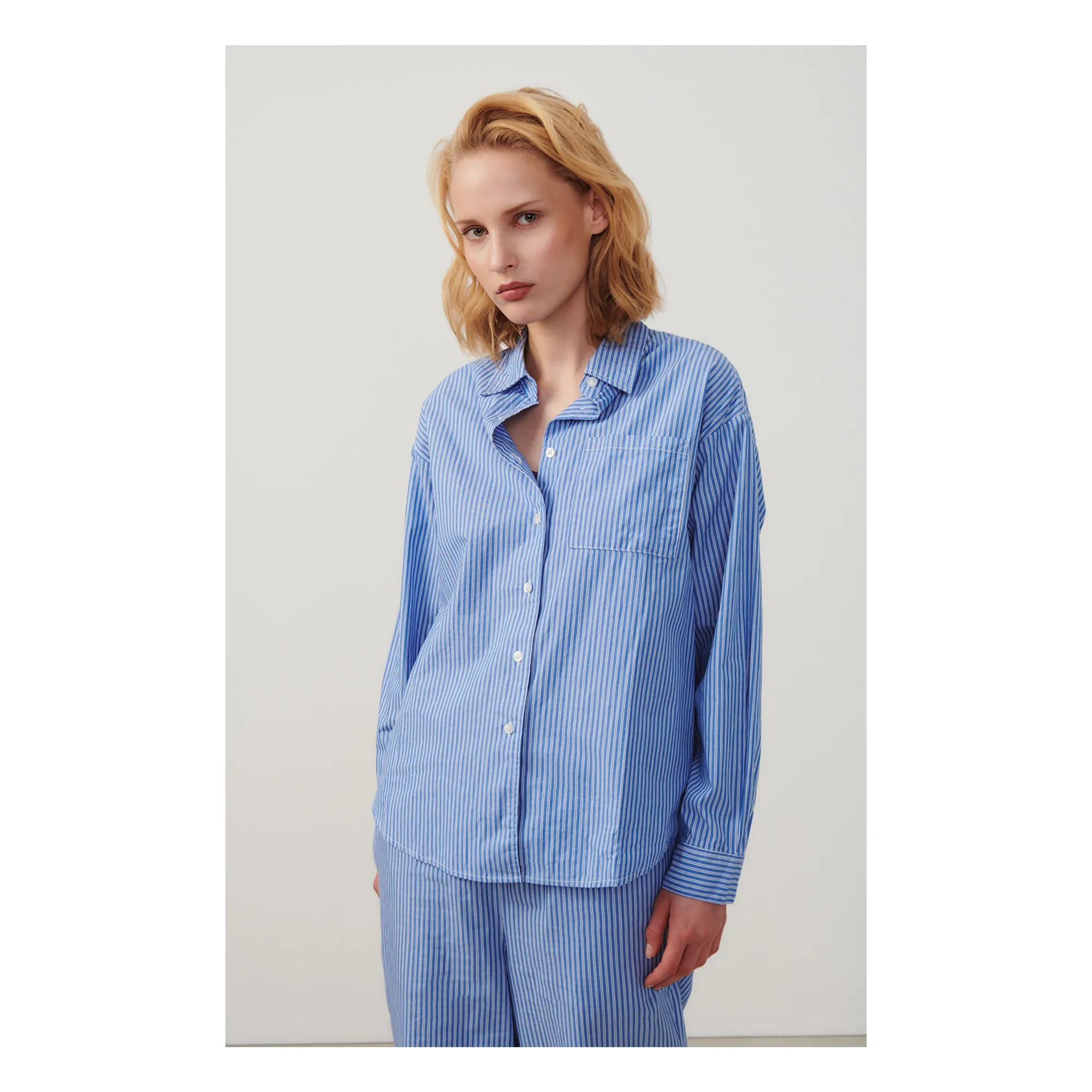 Chemise Zatibay Rayures | Bleu- Image produit n°1
