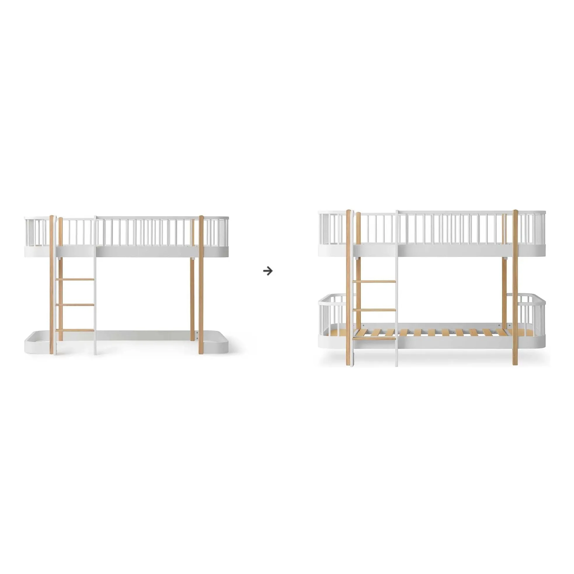 Oliver Furniture Oak Original Conversion Kit, Loft Bed - To Bunk Bed, White