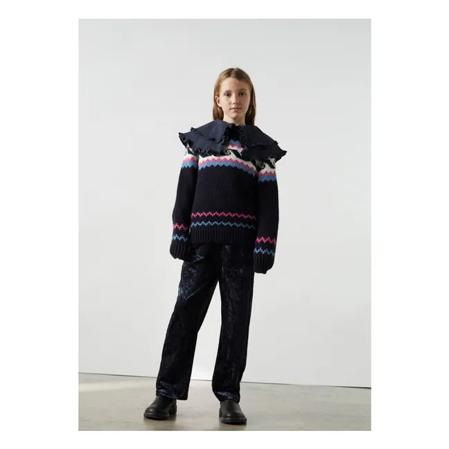 Pantalon Velours | Bleu nuit